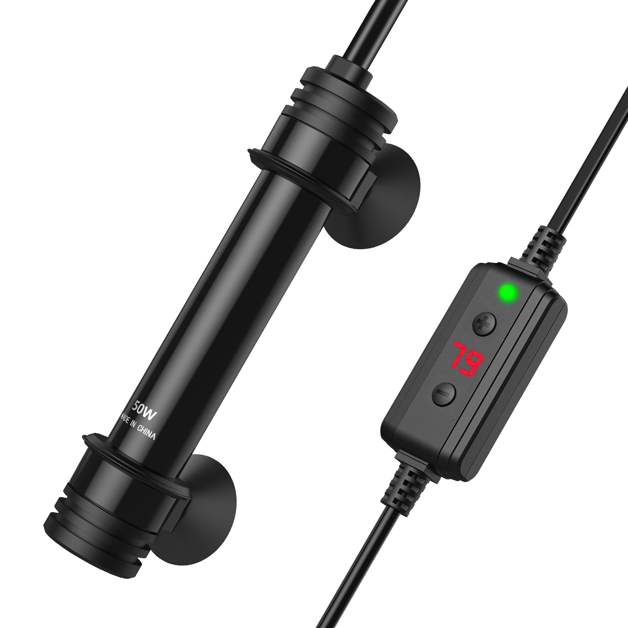 Photo 1 of NICREW 50W Aquarium Heater with Temperature Adjustable Controller & Dual Sensors, 5-10 Gallon Submersible Fish Tank Heater, Overheat Protection