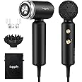 SUPGALIY Dual Voltage Hair Dryer, High-Speed Ionic Blow Dryer for Fast Drying, Travel Compact Hair Blow Dryer with Magnetic Curly Diffuser for Home, Portable Hairdryer International 110-240V