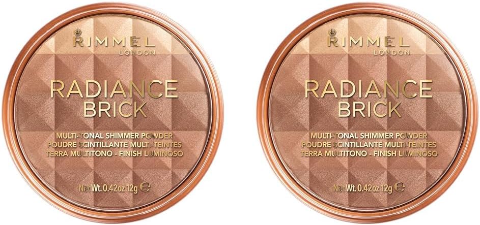 Rimmel London Radiance Shimmer Brick Bronzer Light Medium 12 g Pack of 2