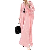 chouyatou Women's Casual Long Sleeve Button Down Loose Striped Cotton Maxi Shirt Dress