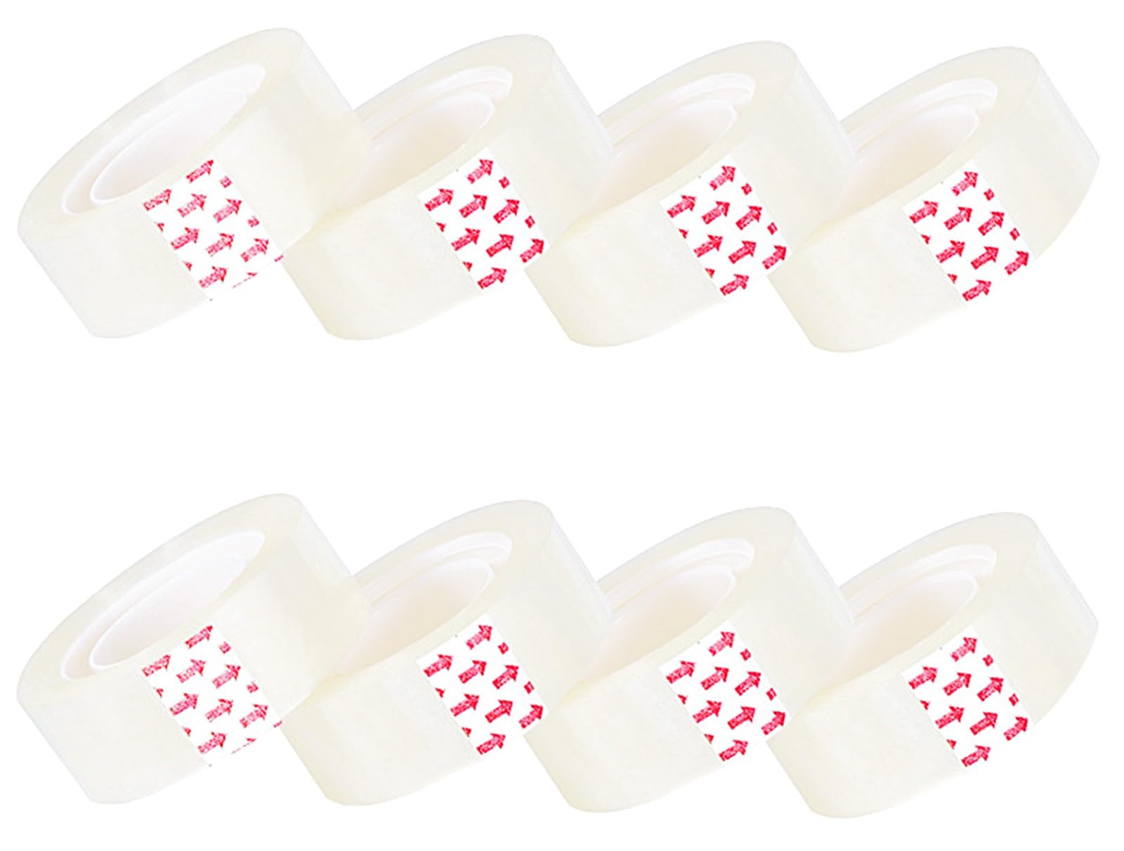 8 Rolls Clear Sticky Tape 18mm x33m, Sellotape Dispenser Tape Refills - Sellotape Roll Transparent Tape Daily Stationary Use Cellotape at Home School and Office