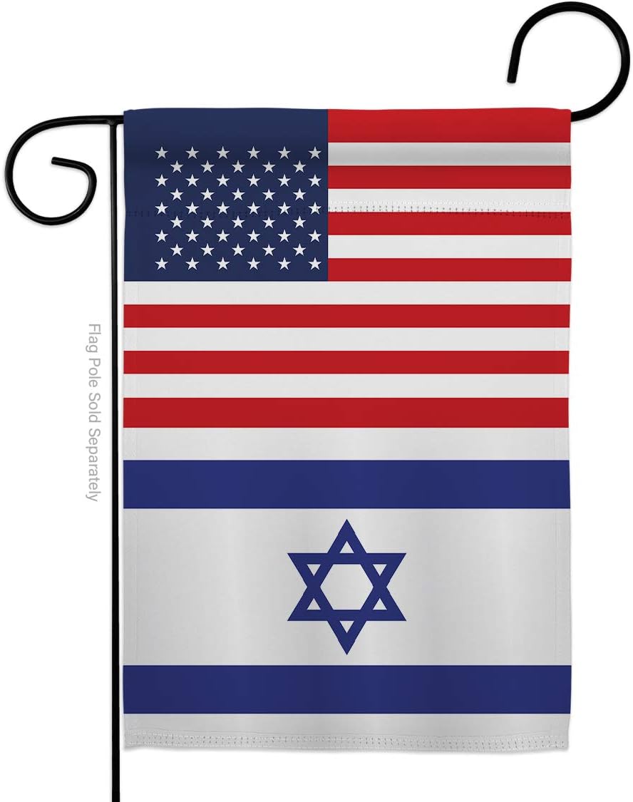 Flags - Nationality Israel US Friendship Garden Flag Regional Nation International World Country Particular Area Small Decorative Gift Yard House Banner Made in USA 13 X 18.5