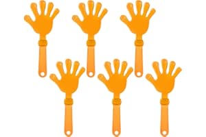 ZCYSRLQIN 6 Pcs Orange Hand Clappers 7.5 Inch Clappers Noisemakers Noise Makers Party Favors Plastic Party Clapper for Sporting Events Cheers Ball Dance Basketball Football Noisemakers（Orange）