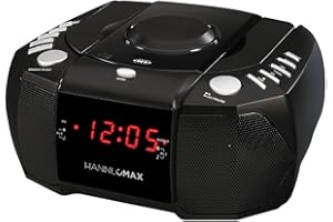 HANNLOMAX HX-334CD CD Player with PLL AM/FM Radio, Digital Clock with Dual Alarm, Red LED Display, Aux-in, AC Operation only.