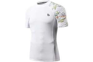 HUGE SPORTS Men's Splice UV Sun Protection UPF 50+ Skins Rash Guard Short Sleeves