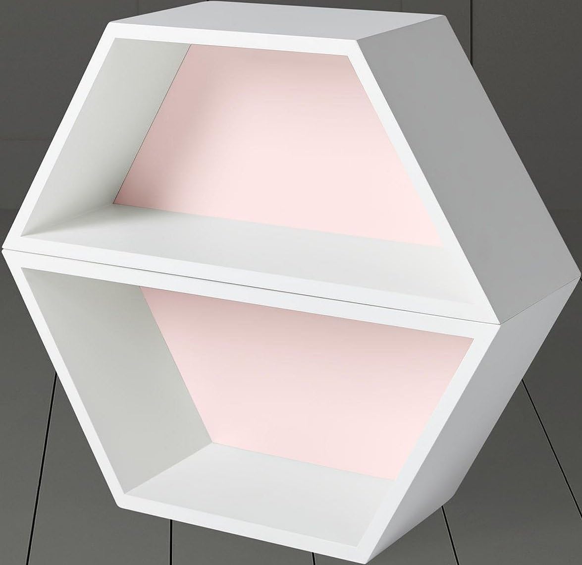 Tesco Modern Hexagon 2 Shelf Wall Unit H40cm Pink & White A Amazon