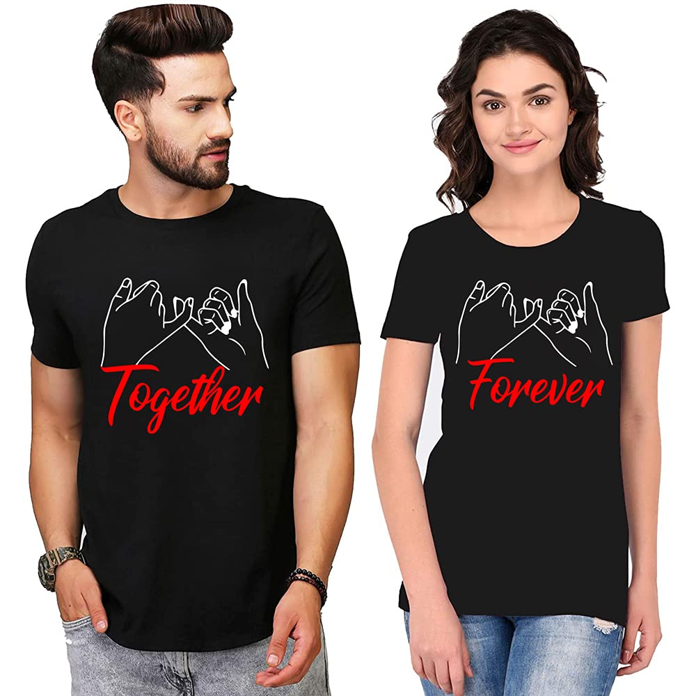 Buy Couple T-Shirt Together Forever Love Hand T-Shirt at Amazon.in