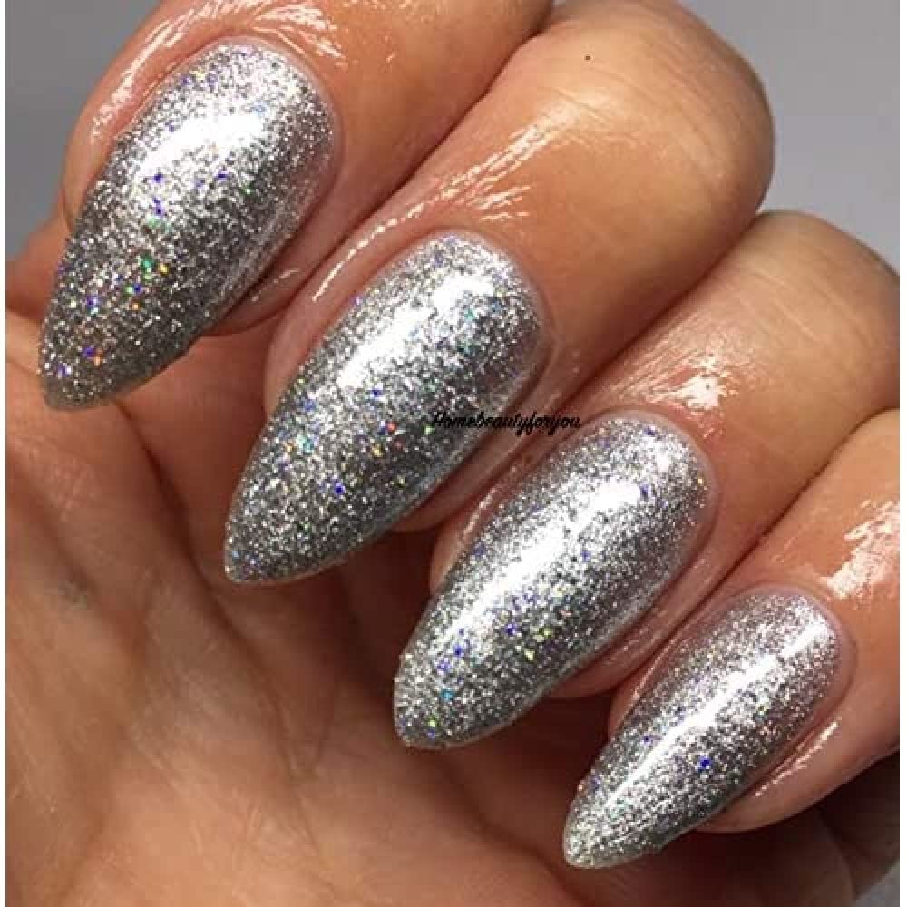 Bluesky Gel Nail Polish, Silver Glitter, Bsh031, Long Lasting, Chip Resistant, 10 ml (Requires Drying Under UV LED Lamp)
