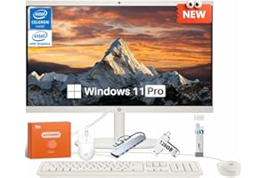 HP All in one Desktop PC for Home, 21.5" FHD Display, 16 GB RAM, 512 GB SSD, Intel Celeron J4025(2.90 GHz), Intel UHD Graphics 600, Webcam, Wi-Fi 6, Bluetooth, HDMI, Windows 11 Pro, Wired KB & Mouse