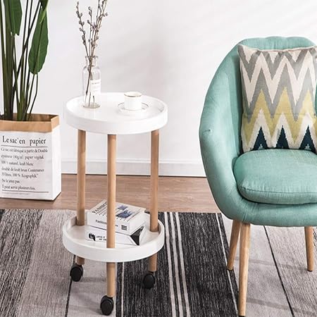 Bgroest Art Coffee Table Bedroom Coffee Table Coffee Tea End Table With Movable For Living Room Bedside Outdoor Indoor For Living Room Color White Size 45x35x62cm Amazon Co Uk Kitchen Home