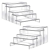 Fixwal 10pcs 2 Set Acrylic Risers for Display Clear