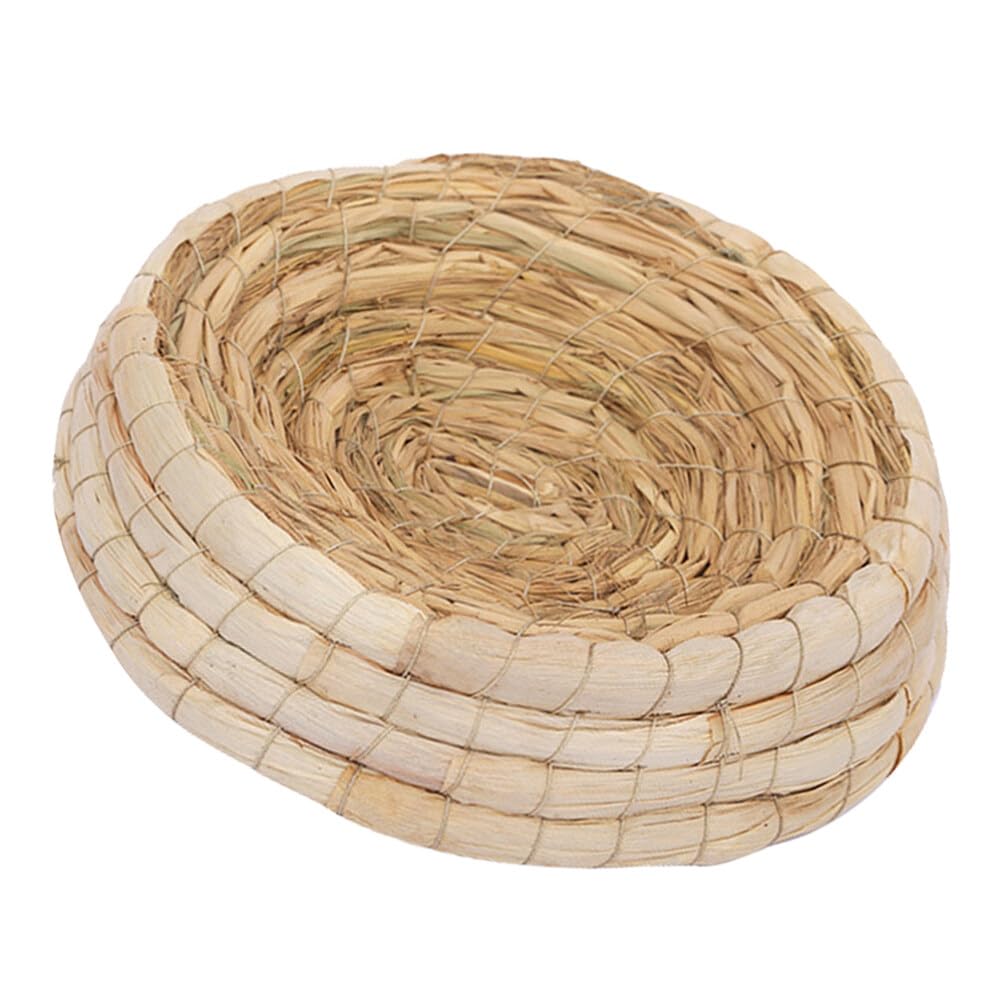 Bird Cage Nest, Straw Parrot Nest Bed, Bird Nest Bird Breeding Nest, Handmade Cage Nest for Hamster Pigeon Small Animals