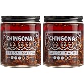 CHiNGONAs Salsa Macha (2-Pack) - Gourmet Mexican Oil-based Chili Crunch Sauce, Vegan and Gluten-Free, Crunchy Chili Oil, 6 oz
