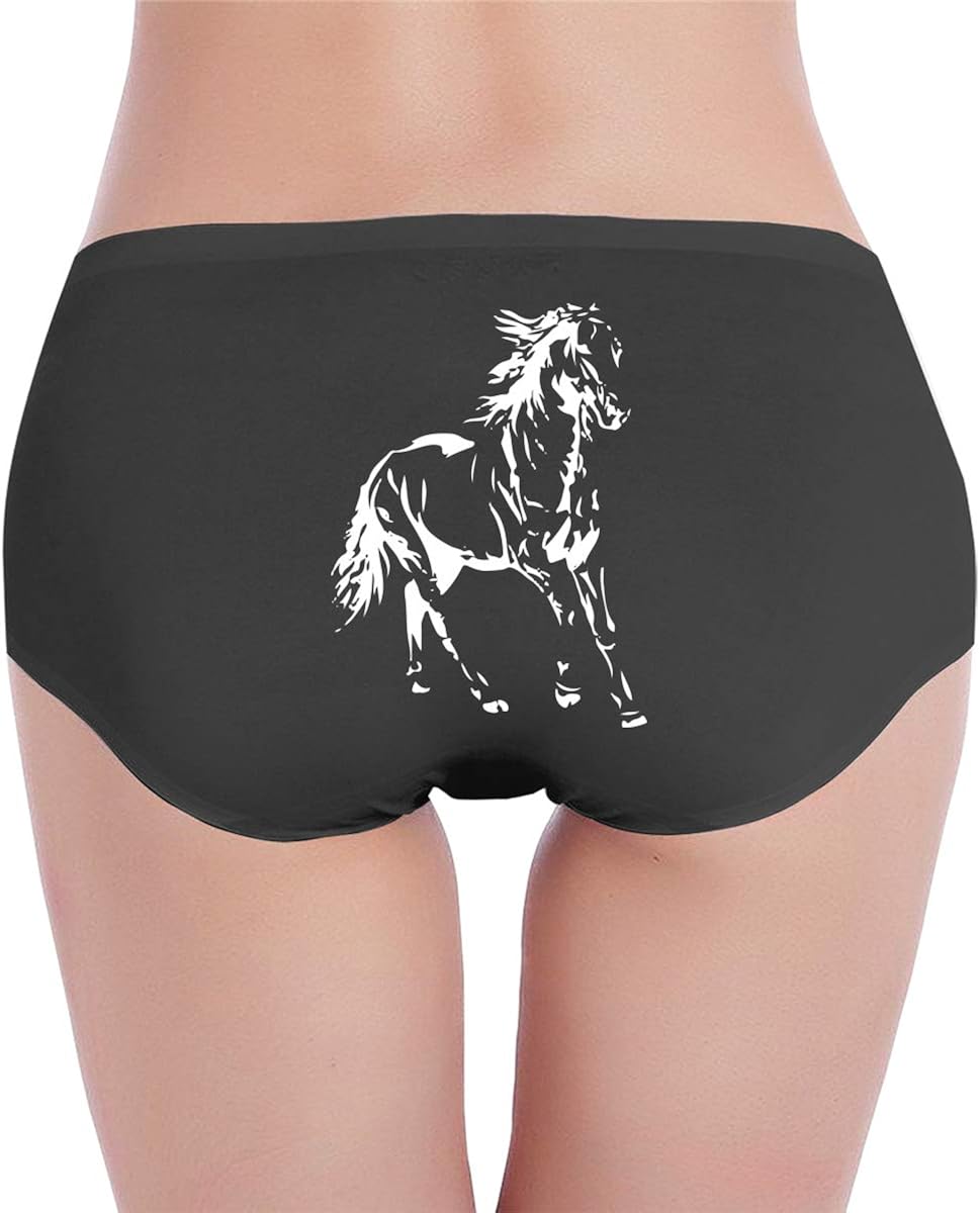 Hot Sexy Women's White Horse Underwear Cotton Brief Panties at Amazon