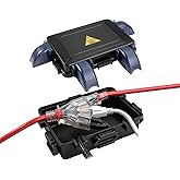 DIQMIAQ Small Outdoor Electrical Box (inner7.3 * 5.1 * 1.6) with Clear Waterproof Shield,Waterproof Extension Cord Cover,Weatherproof Connection Box with 4 Cable Entry for Plug,Connector (1PCS,Black)