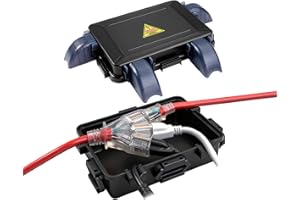 DIQMIAQ Small Outdoor Electrical Box (inner7.3 * 5.1 * 1.6) with Clear Waterproof Shield,Waterproof Extension Cord Cover,Weatherproof Connection Box with 4 Cable Entry for Plug,Connector (1PCS,Black)