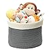 mDesign Knit Baby Nursery Closet Organizer, Bin for Stuffed Animals, Toys, Books - Small, Gray/Ivory