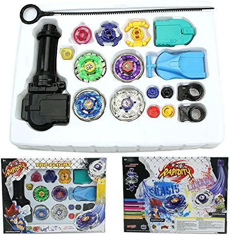 Yoohigh Metal Master Fusion Battling Top Burst Launcher Rapidity Fight Rare 4D Grip Set