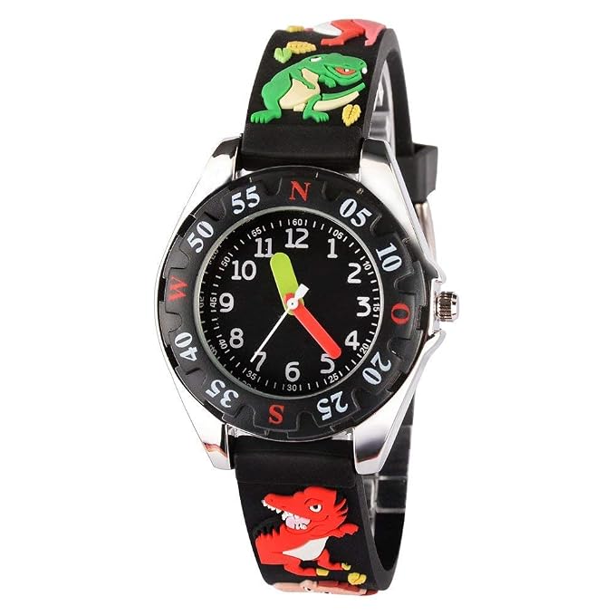 Montre Enfant 3D à Motif Floral - Bracelet En Silicone Réglable, Pour Filles Et Garçons De 3 à 10 Ans