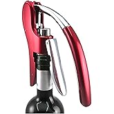 KAYCROWN Wine Bottle Opener, Vertical Lever Corkscrew with Built in Foil Cutter Design, Manual Handheld Corkscrew with Ergonomic Lever Pump
