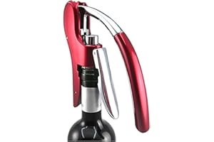 Best Utensils Professional Zinc Alloy Power Wine Opener Corkscrew Built-in Foil Cutter Premium Vertical Lever Corkscrew Waite