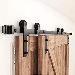 ZEKOO 12FT Single Track Bypass Sliding Barn Door