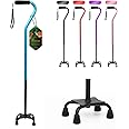BeneCane Quad Cane Adjustable Walking Cane with Offset Soft Cushioned Handle for Men & Women Lightweight Comfortable with 4-Pronged feet for Extra Stability