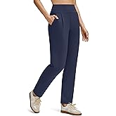 G4Free ShiftReady Ankle Women's Casual Pants with Pockets Tapered Front Pleated High Waist Trousers for Work Lounge Travel