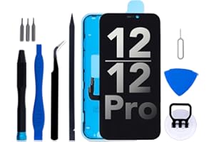 IGLOFIX for iPhone 12/12 Pro Screen Replacement Kit 6.1" LCD Display 3D Touch Digitizer Assembly with Repair Tools and Frame Adhesive (Model A2403/A2172/A2402/A2404/A2407/A2341/A2406/A2408)