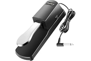 Cootack Universal Sustain Pedal Suitable for Yamaha Casio Roland Electronic Keyboards, Digital Piano & More Silver