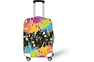 Psesaysky Scrawl Luggage Cover with Zipper Dustproof Suitcase Cover Luggage Protector Decorative Carry on Luggage Attachment Machine Washable (M Size for 22-24 Inch)