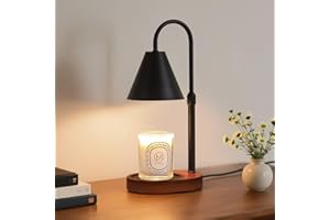 Candle Warmer Lamp,Black Horn Lampshade Dimmble Fragrance Electric Melter House Warming Decor with 2 Bulbs for Gifts Bedroom 
