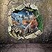 Zooarts Dinosaur Cracked Wall Removable Vinyl Mural Art Wall Sticker Decal