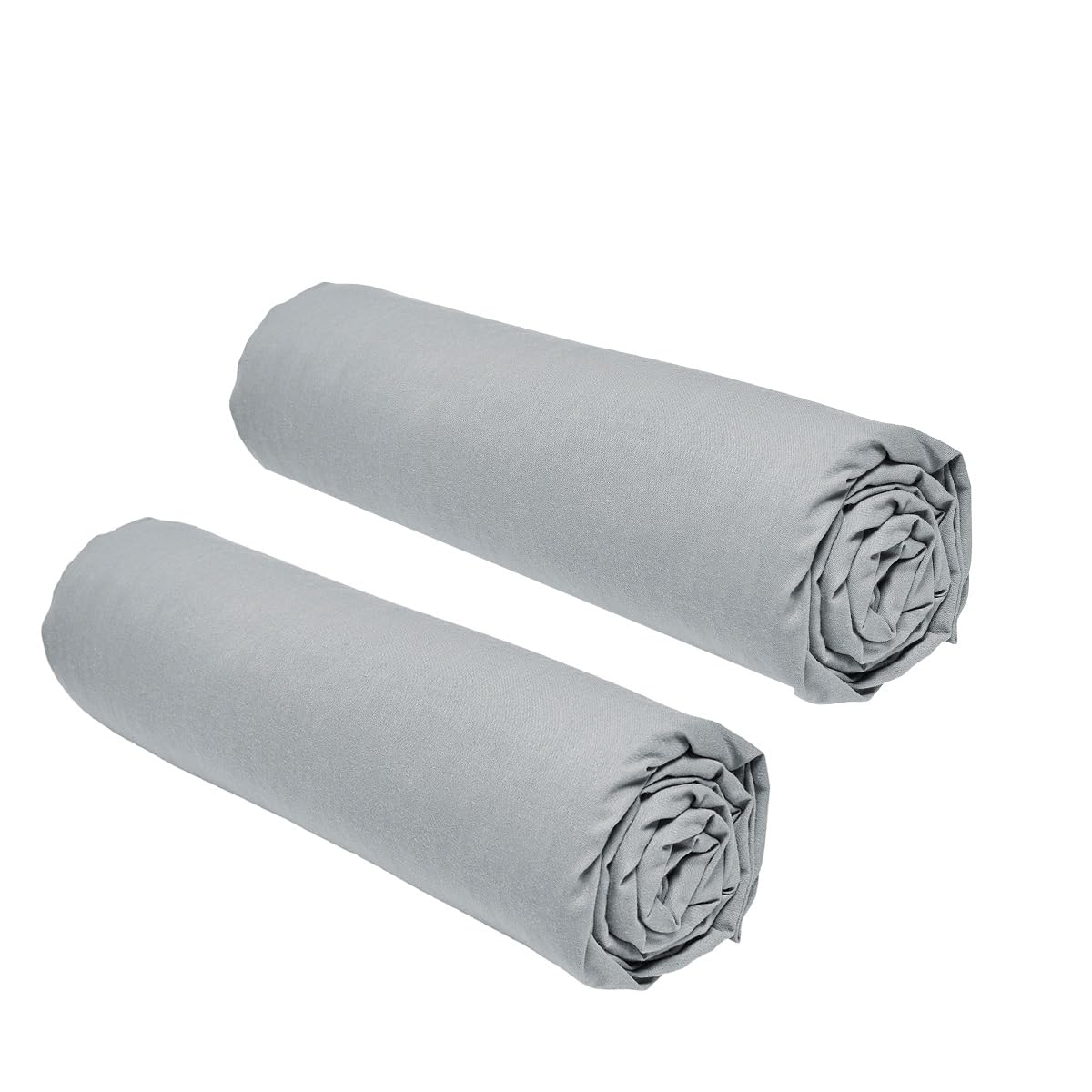 TODAY Essential Set of 2 Fitted Sheets 140 x 190 cm for Double Bed, 100% Cotton Steel — image 1