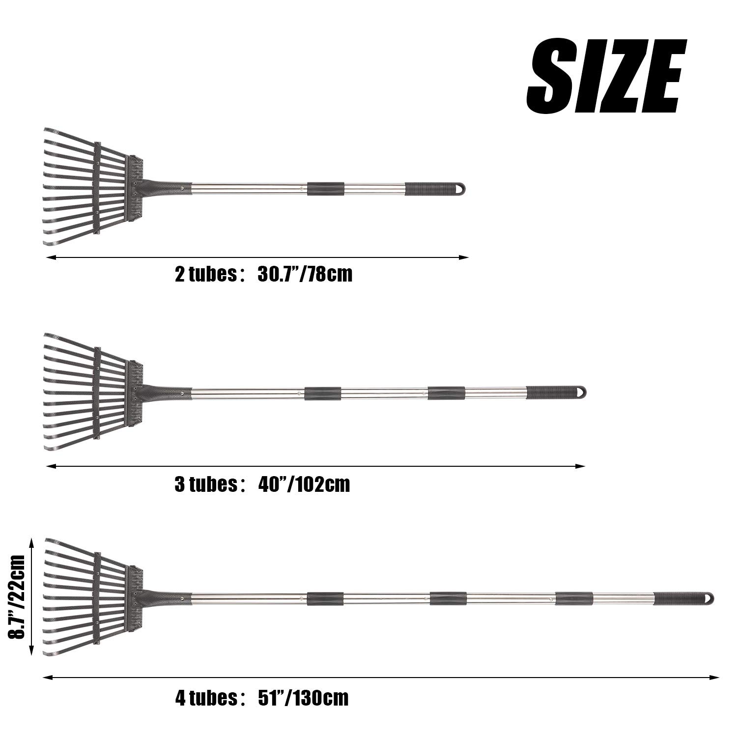 Garden Rake -Small Leaves Rakes for Gardening - Image 3