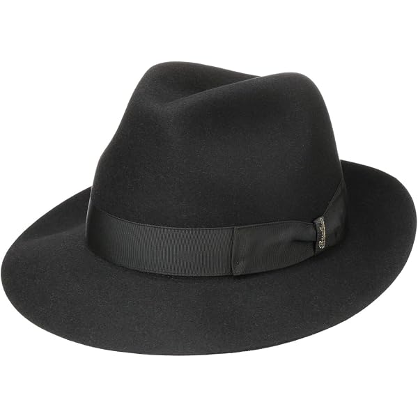 Borsalino Premium Classic Fedora 2-7/8″ Brim (59) Black at Amazon