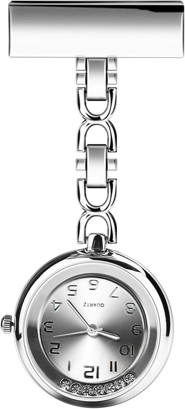 Nurse Watch Paramedic Doctor Pocket Watches Flow Diamond Quartz Lapel Pin Clip-on Hanging Medical Brooch Fob Watch