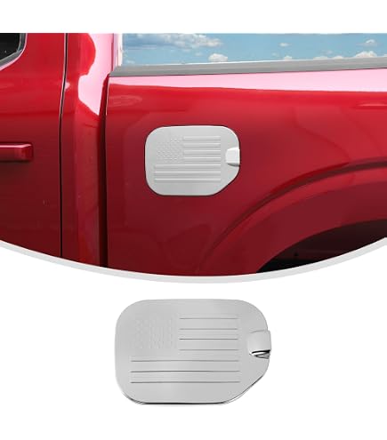 Linskip Chrome Fuel Tank Cover Trim For Ford F150 & Raptor 2021-Present (Chrome B Type) - View #3