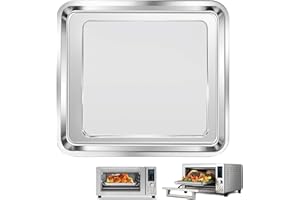 GWY Air Fryer Baking Pan for Nuwave Bravo 12 in 1 21 Qt Air Fryer Toaster Oven, 11.2'' * 10.5'' Air Fryer Grill Pan Grill Plate Crisper Plate Rack Parts Accessories Tray, Steel