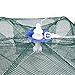 Portable Folded Fishing Net Fish Shrimp Minnow Crayfish Crab Baits Cast Mesh Trap automatic 6 sides 12 Holes