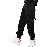 Boys Cargo Pants Cotton Casual Pants Elastic Waist Hiking School Uniform Sweatpants Joggers