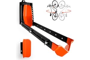 SAMRELAX Swivel Bike Rack Wall Mount, 2 PCS Bike Hanger Wall Mount, Vertical Bike Rack, Sturdy Bike Storage Hook, No Heavy Lifting Required Indoor Hanging Bike Organizr