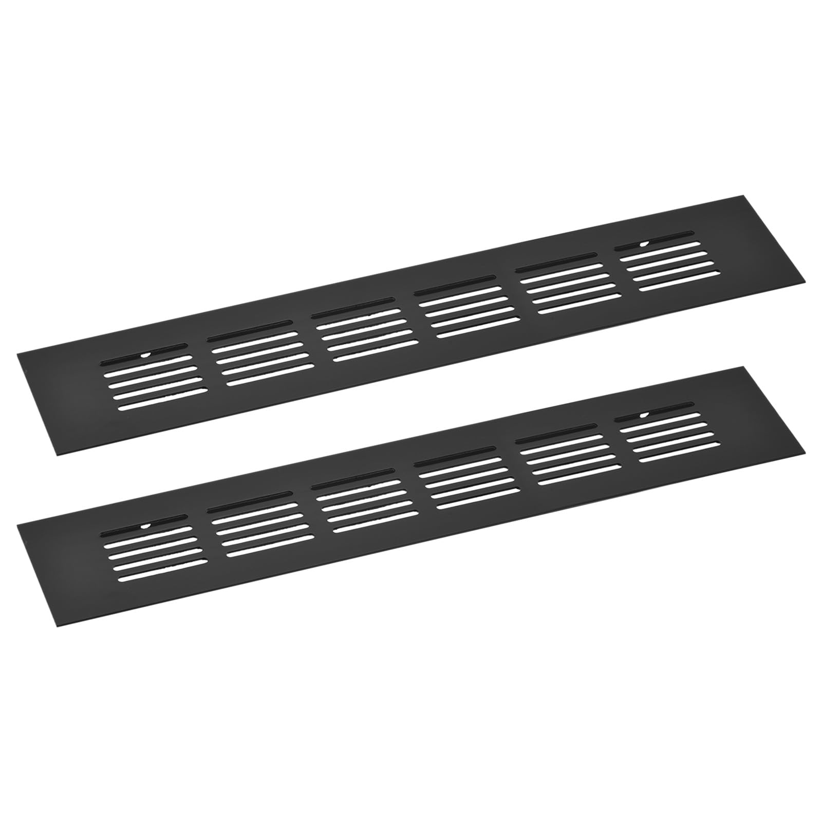 uxcell 2pcs Rectangle Ventilation Grille Aluminum Alloy Mesh Air Vent Cover Louvered Ventilation Cover for Cabinet Wardrobe Shoe Cabinet Closet, 250x50mm / 9.84"x1.97"