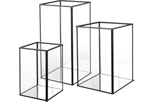 yshengood Hurricane Candle Holder 3 Pieces, Gass Candle Holders for Pillar Candles, Large Hurricane Candle Holder