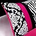 Home Style Teen Girls Hot Pink Black White Bedding Comforter Set Damask Zebra Bedspread +Matching Sham+ Decorative Throw Pillow Sleep Mask Polka Dot Fuchsia Paris Comforters Kids Girl (Twin Twin XL)
