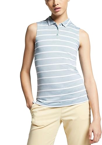 NIKE Dri Fit Sleeveless Stripe OLC Golf Polo 2019 Women Aviator