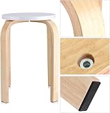 Cocoarm Natural Bent Wood Stool, 30cm Seat, Stackable, Anti-Slip Feet view 5