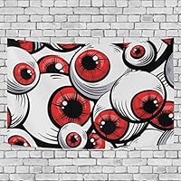 KGuanJi Tapestry Hanging Halloween Red Eyeball Picnic Blanket Wall Decor for Teen Girls Boy Bedroom Home Dorm