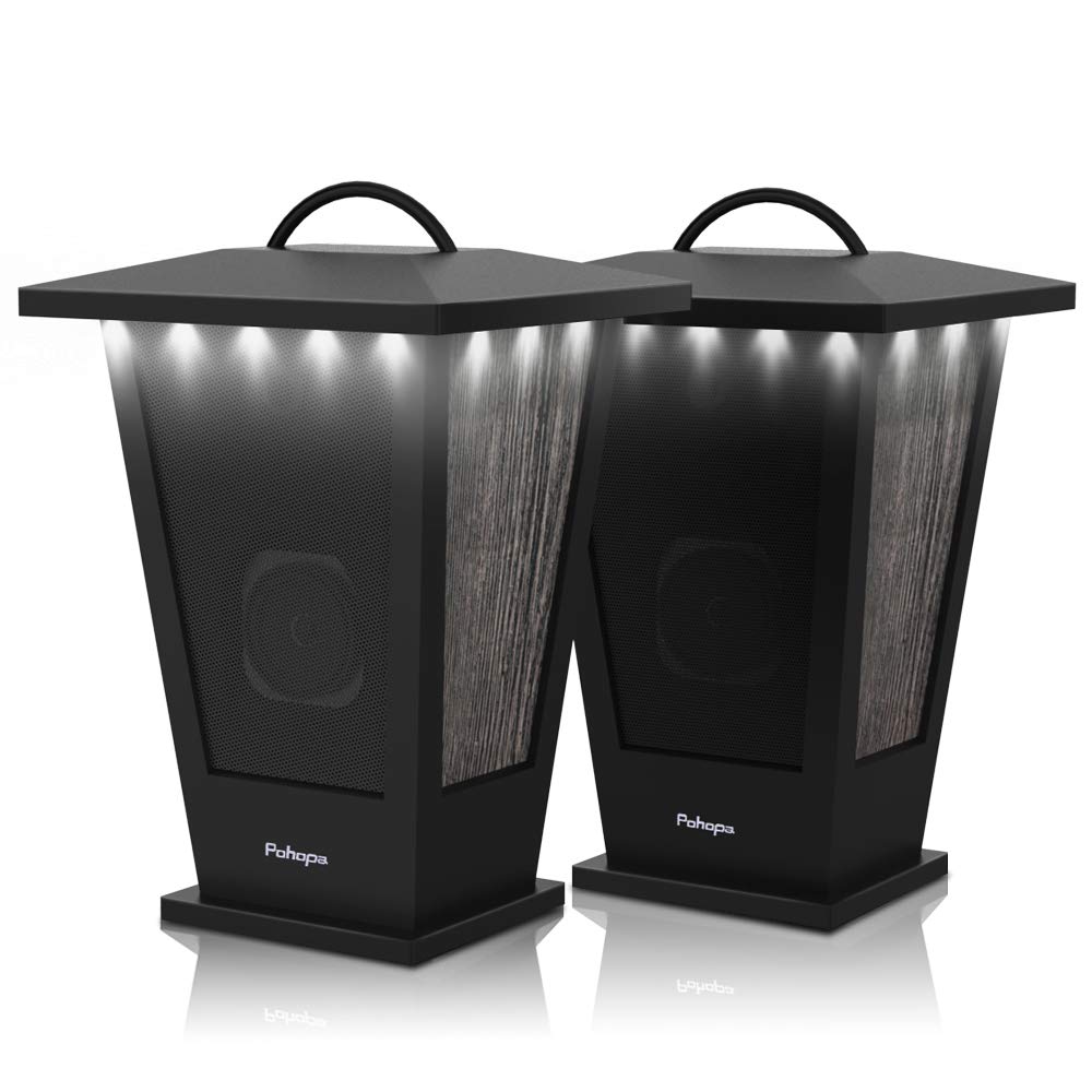 Bluetooth Speakers Waterproof, Pohopa 2 Packs True Wireless Stereo Sound 20W Speakers Dual Pairing Lantern Indoor Outdoor Speakers with 20 Piece LED Lights, Rich Bass, Pinao Black: Amazon.in: Electronics
