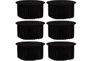 FIVENL 6 Pack 5FT Spandex Table Skirts for Round Table Washable Table Covers Black Stretch Tablecloth Wrinkle Resistant Fitted Table Skirts for Banquet,Wedding,Party,Restaurant,Events (Black)